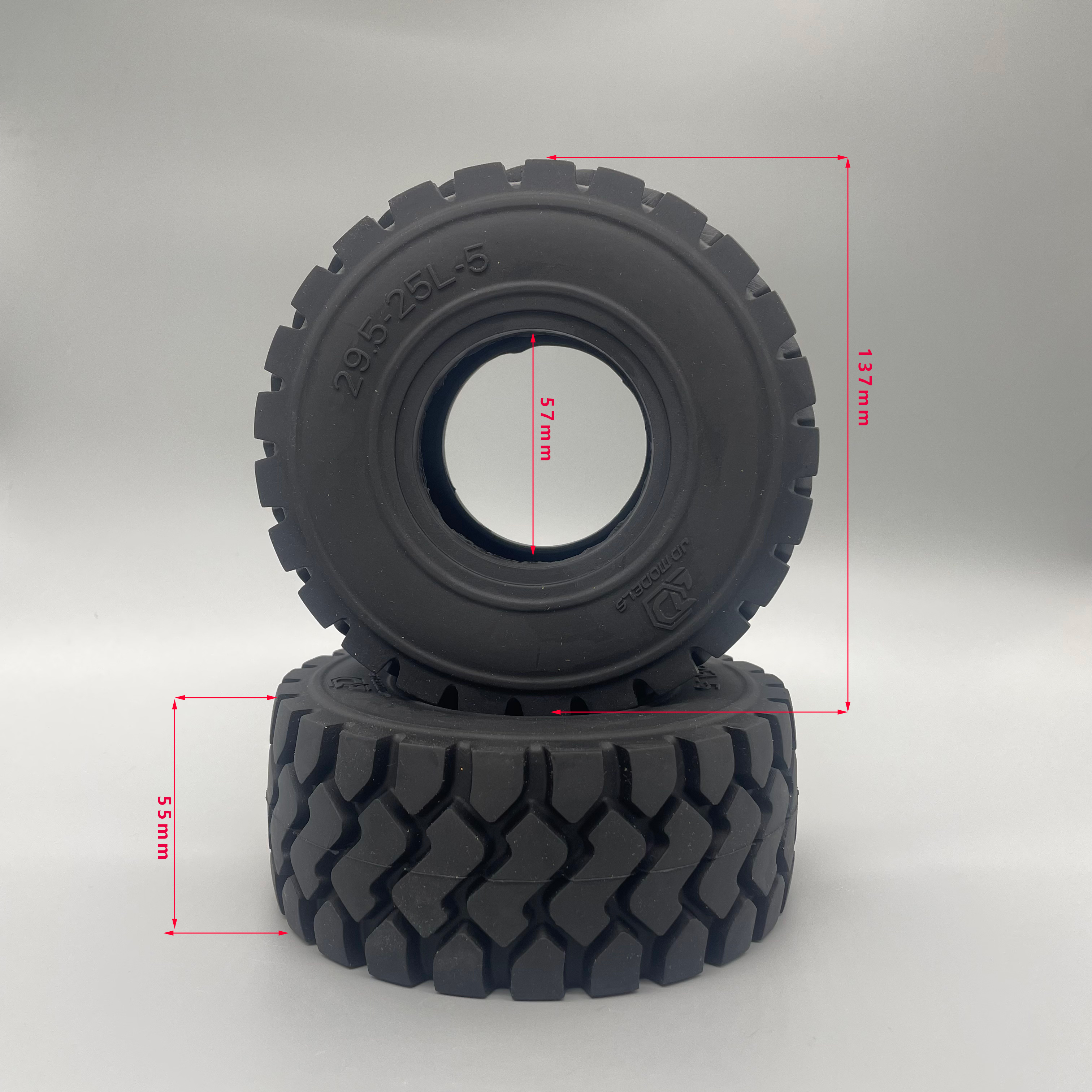 Heavy Equipment Forklift - RC Loader Tires 137mm JDM-82 Heavy
