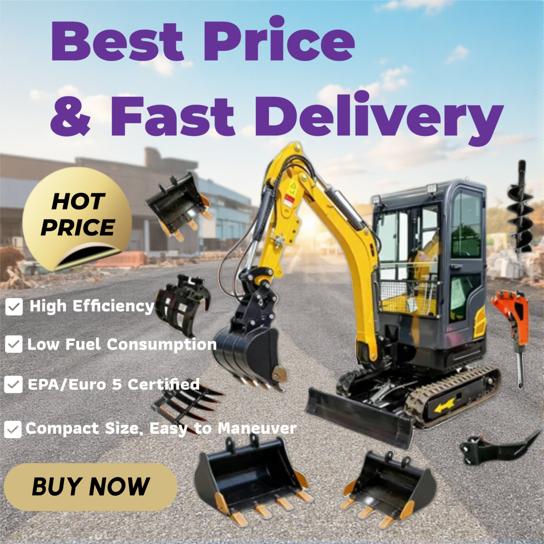 Tractor Backhoe - Mini Excavator 1.5Tons Pilot Control Small