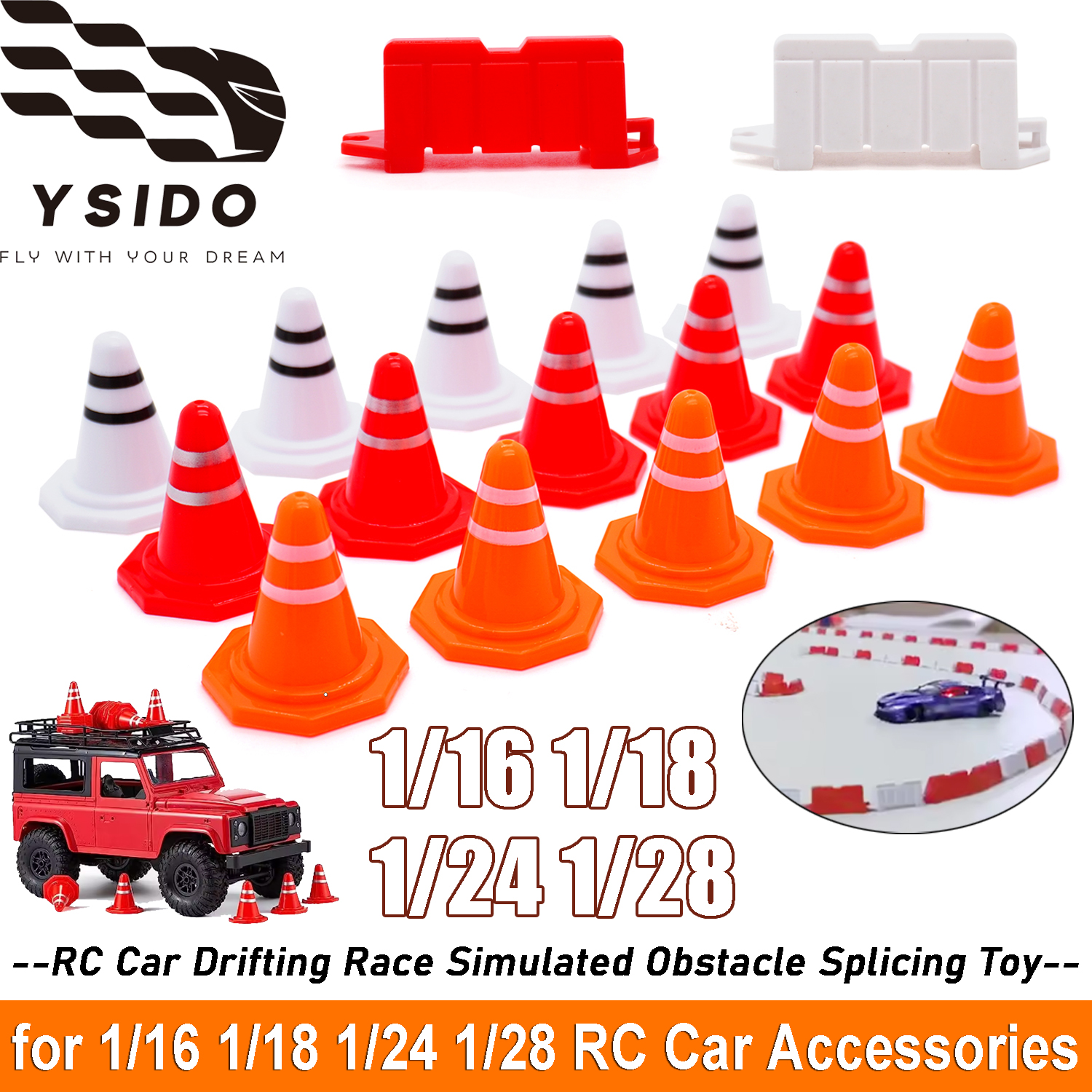 Road Traffic Cone - 1/16 1/18 1/24 1/28 RC Car