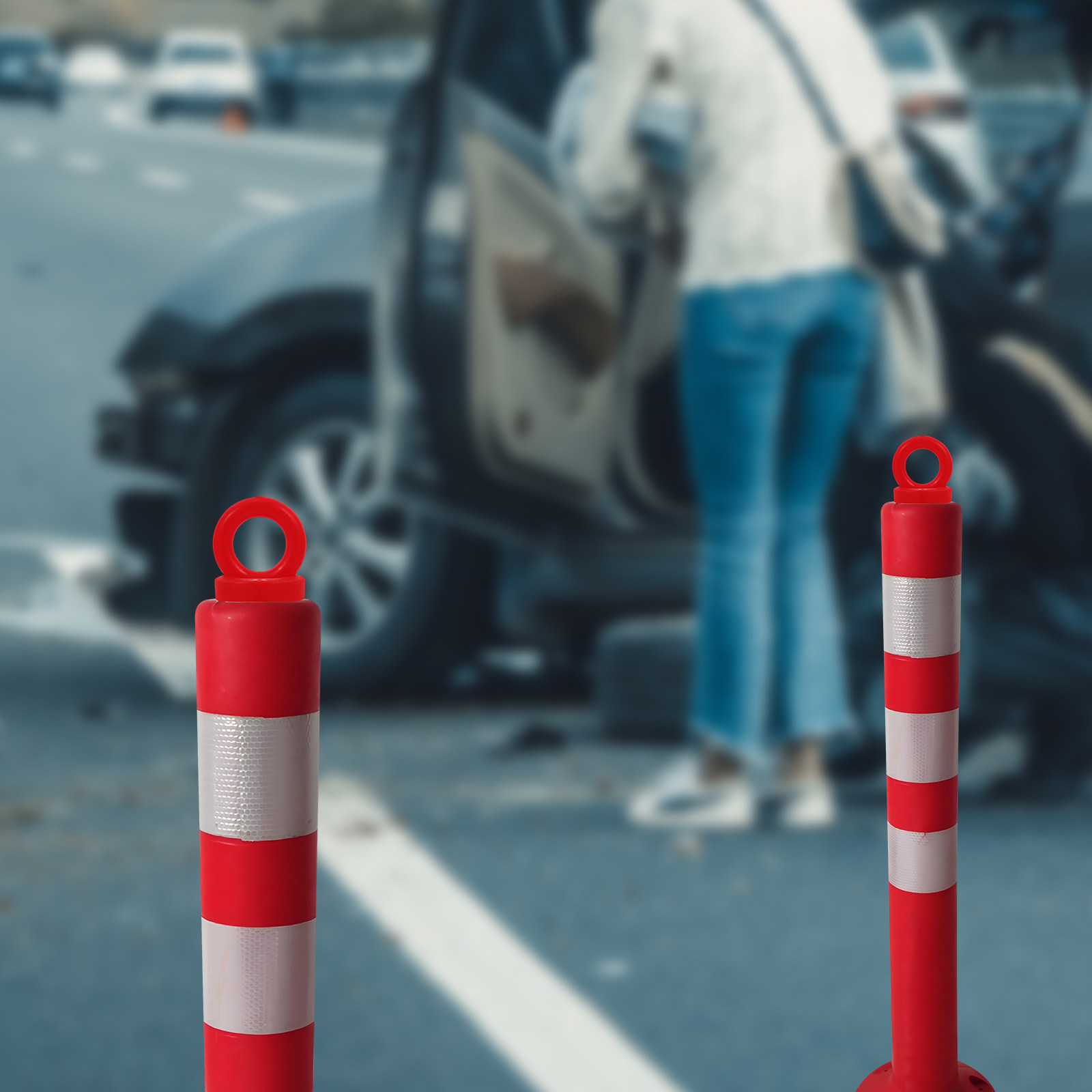 4Pcs Warning Post Caps Safety  - огляд і ціна Road Traffic Cone